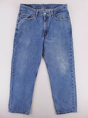 Levis 550 Jeans Mens 34x28 Relaxed Tapered Heavy Denim Work Pants Stone Wash • $26.99