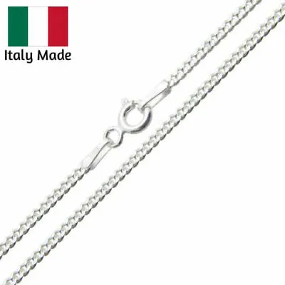 S925 Sterling Silver Curb Cuban Men's Women's 1.8MM Chain Necklace 925 Italy  • $16.99