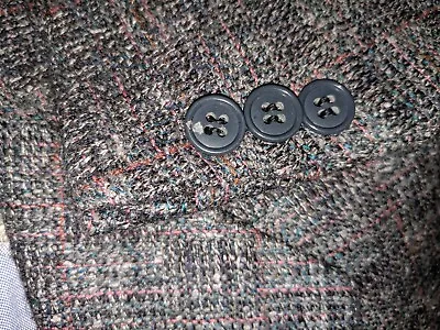  Vintage 40S Fleck Pink Blue Teal Tweed Blazer Jacket Sport Coat Made In Italy • $199.95