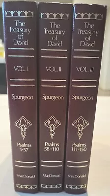 Treasury Of David Volume 1-3 Charles Spurgeon MacDonald Psalms 1-150 • $120