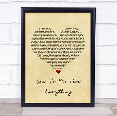You To Me Are Everything Vintage Heart Song Lyric Quote Print • £43.95