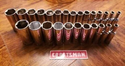 CRAFTSMAN 26 Pc Deep 3/8 SAE METRIC MM 6pt Socket Set New • $64.98