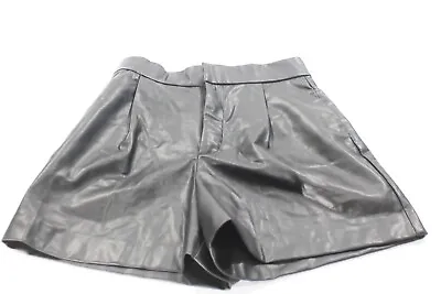 $14.99 • Buy Zara Women's Black Side Pocket Comfort Faux Leather Shorts Size Medium