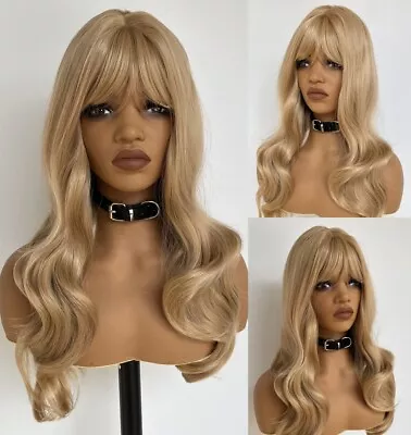 Synthetic Wig  Blonde Heat Resistant Synthetic Hair Long Wavy Party • $19.99