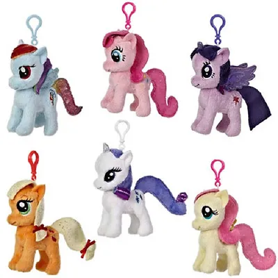 New My Little Pony Set Of 6 Clip-On Plush Dolls Dash Sparkle Etc 4.5 Inch Gift • $34.95