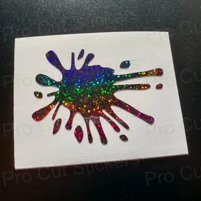 Paint Splat Rainbow Glitter Sparkles Custom Car Bedroom Wall Art Sticker Decal • £3.75