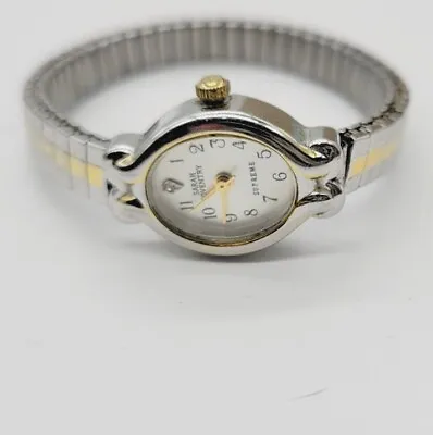 Vintage Sarah Coventry WATCH Two Tone Gold & Silver STRETCH Band New Battery • $21.60