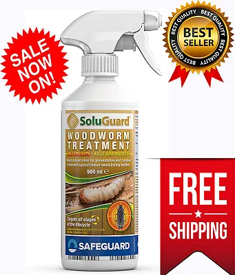 £10.45 • Buy SAFEGUARD Soluguard High Strength Woodworm Treatment Killer Spray Clear 500ML UK