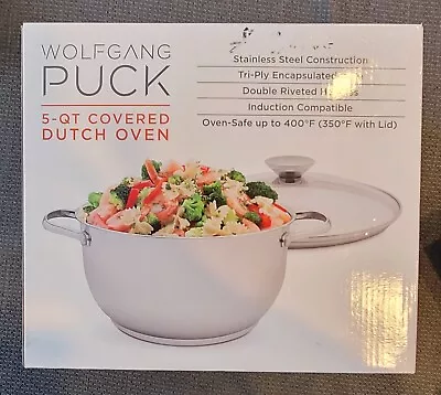 New In Box- Wolfgang Puck 5 Quart Covered Dutch Oven  Stainless Steel • $23