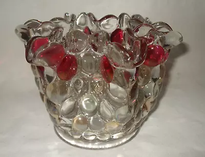 Vintage Westmoreland Glass Thousand Eye Ruffled Flower Arranger Vase • $12.99