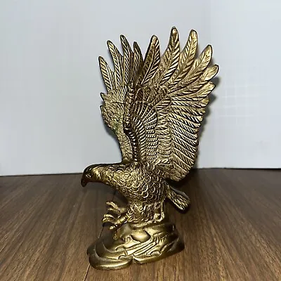 Vintage Brass Eagle Sculpture Figure In Flight 6 1/4” MCM • $25.90