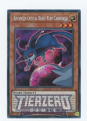 Yugioh Advanced Crystal Beast Ruby Carbuncle BLCR-EN010 Secret Rare 1st Edition • £1.79