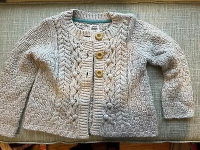 Mini Boden Girls Cable Chunky Oatmeal Sweater 5-6Y Excellent • $18