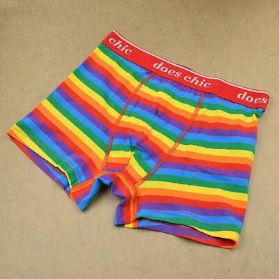 1 Men's Underwear Rainbow Striped Pride Gay LGBT Boxer Shorts Briefs M-XXXL Cool • £5.19