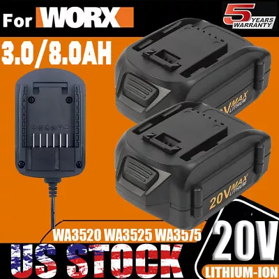 For WORX 20V MAX Extend Lithium Battery Or Charger 20 Volt WA3520 WA3525 WA3575 • $39.98