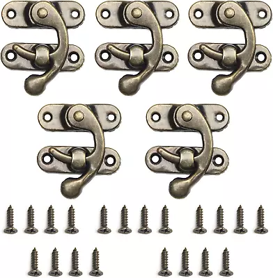 5Pcs Antique Right Latch Hook Hasp Vintage Lock Clasp Swing Arm Latch With Screw • $16.99