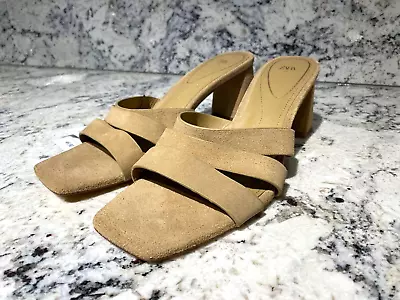 ZARA New Strappy Mid Heel Split Suede Sandal Women's Size 9 EU 40 No Box • $24