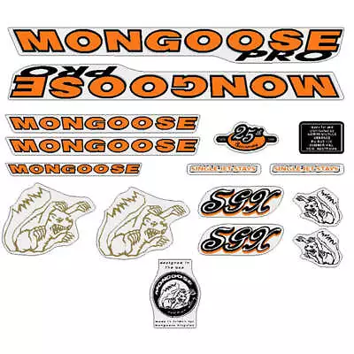 1999 Mongoose - PRO SGX - Polished Frame - Decal Set • $56.95