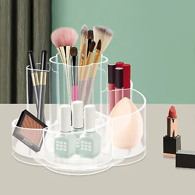 360 Rotating Makeup Organizer Clear Storage Holder With 6 Compartments • $6.37