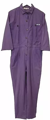 Women’s Vintage Lilac Purple Jumpsuit Size Medium Ideas Brand Popper Front • £14.99