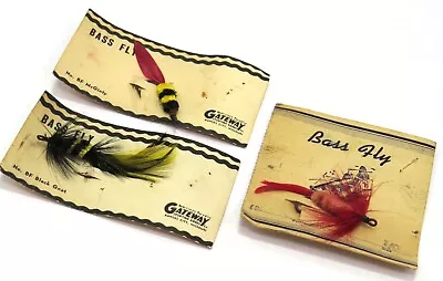 Gateway & Unbranded Vintage Bass Fly Fishing Lures On Cards McGinty Black Gnat • $29.99