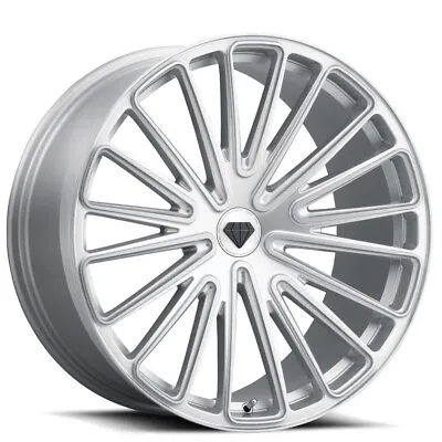 22  Staggered Blaque Diamond Wheels BD-715 Brushed Silver Rims • $2339