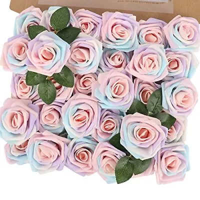 MACTING Artificial Flower Rose 30pcs Real Touch Artificial Roses For DIY Bouq... • $25.35