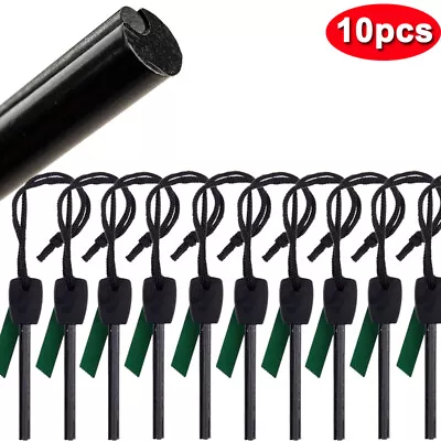 10X Fire Starter Flint Steel Striker Survival Kit Ferro Rod Outdoor Camping Tool • $24.99