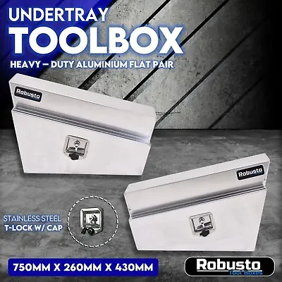 $368 • Buy Under Tray Tool Box Pair Set Ute Flat Aluminium Toolbox Truck Undertray