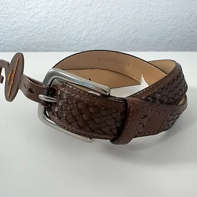 Tommy Bahama Braided Imitation Vegan Leather Belt In Brown Men's Size 32 • $26.98