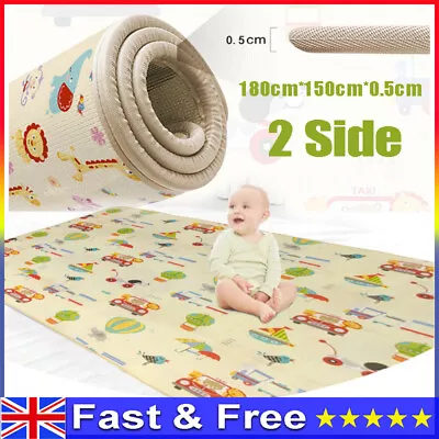 £16.59 • Buy Baby Play Mat 2 Side Kids Crawling Soft Blanket Folding Waterproof Floor Carpet