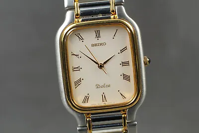 [NEAR MINT] Seiko Dolce 8N41-5060 Vintage Gold Silver Square Men's Watch JAPAN • $119.99