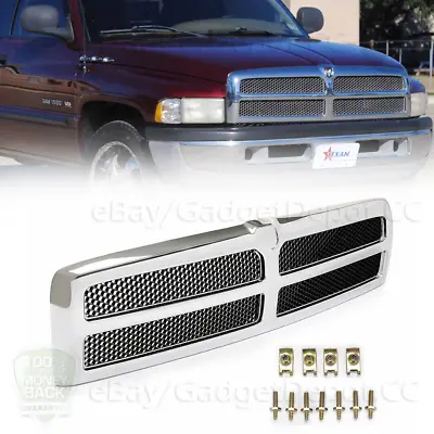 Honeycomb Front Chrome Grille For 1994-2001 Dodge Ram 1500 94-02 Ram 2500 3500 • $143.50