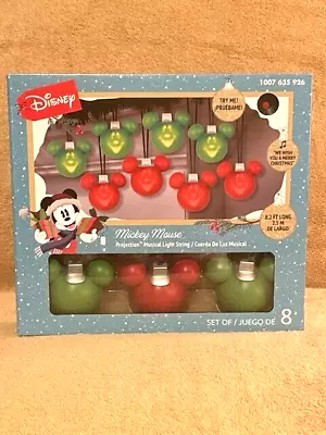 Disney Mickey Mouse Christmas Projection Singing 8 Musical Light String 8.2ft • $39.95