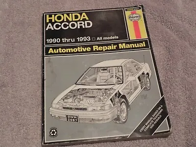 HAYNES AUTOMOTIVE REPAIR MANUAL - HONDA ACCORD - 1990 Thru 1993  42012 • $7.99