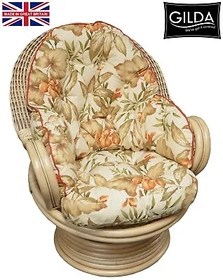 GILDA SWIVEL ROCKER CUSHION For Cane Rattan Conservatory Furniture Bedroom Chair • £85