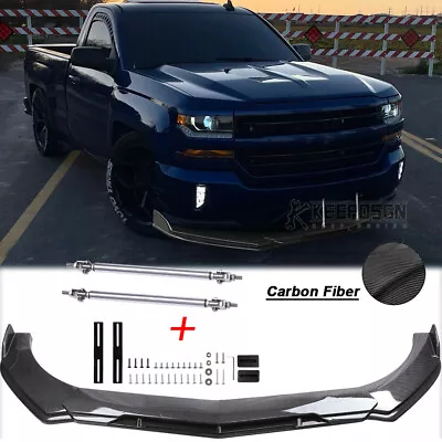 For Chevy Silverado 1500 Front Bumper Lip Splitter Parts Body Kit CARBON FIBER • $103.77