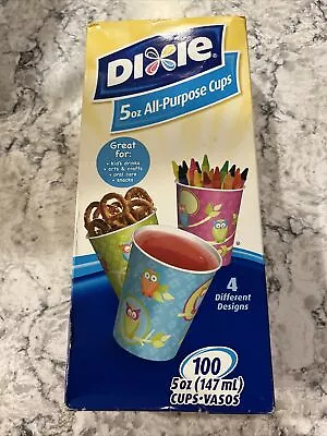 Dixie 5oz All Purpose Disposable OWL Cups 4 Designs Open Box 75Total Vintage • $21.95