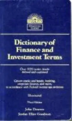 Dictionary Of Finance And Investment Terms (Barron's Financial Guides) - GOOD • $4.70
