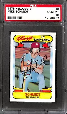 1978 Kelloggs #3 Mike Schmidt PSA 10 17666487 • $126.18