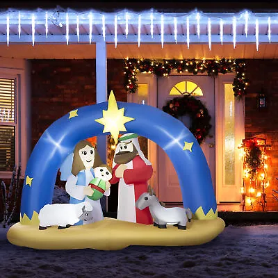 $54.99 • Buy 7' Christmas Inflatable Nativity Scene W/ Star Of Bethlehem Archway LED Display