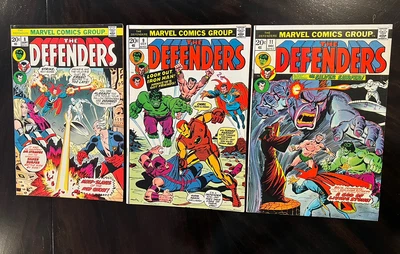 $10 • Buy Marvel- The Defenders Comic Book Lot #'s 8, 9, 11- Feat Silver Surfer, Iron Man