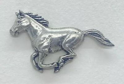 Vintage Pewter Pin Badge - Horse Galloping - Racehorse - Signed A R BROWN • £15