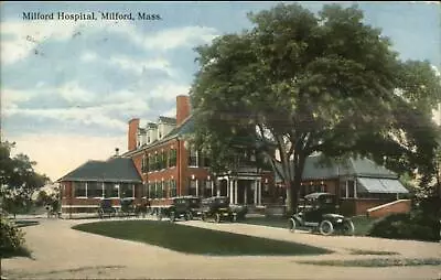 Milford MA Hospital & Cars C1910 Postcard • $6.89