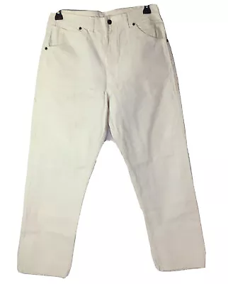 Vintage KEY Mens Painter Pants White Carpenter TALON Zipper USA TrueSize 34 X 28 • $29.95