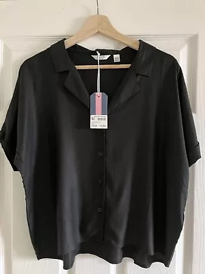 Ladies Jack Wills Cotton Shirt Black Size 12 New • £9