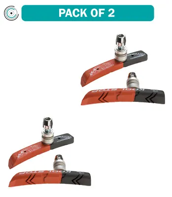 Pack Of 2 Pairs Kool-Stop Mountain V-Brake Pads Threaded Post Black And Salmon • $30.86