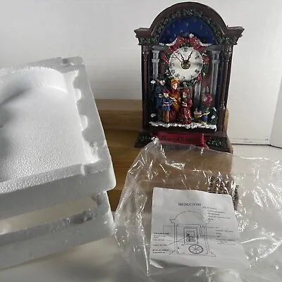 $25.99 • Buy Vintage 8  Christmas Village Church Table Clock Carolers Musical On The Hour