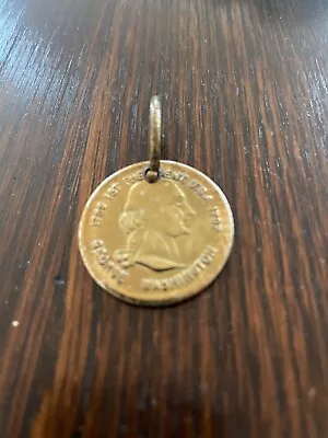 Vintage George Washington Commemorative Pendant Keychain Medal Coin 1st Presiden • $5