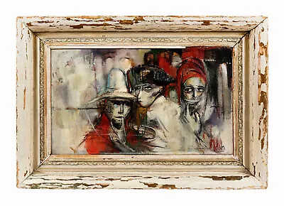 1950s Kolish Oil Painting On Canvas Mid Century Modern Expressionist Portrait • $250